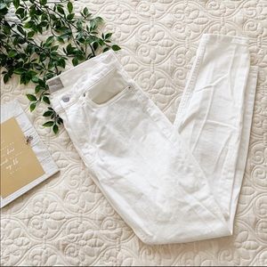 Everlane High Rise Straight Leg White Jeans